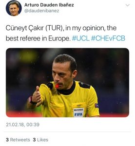 Cuneyt Cakir receives praise